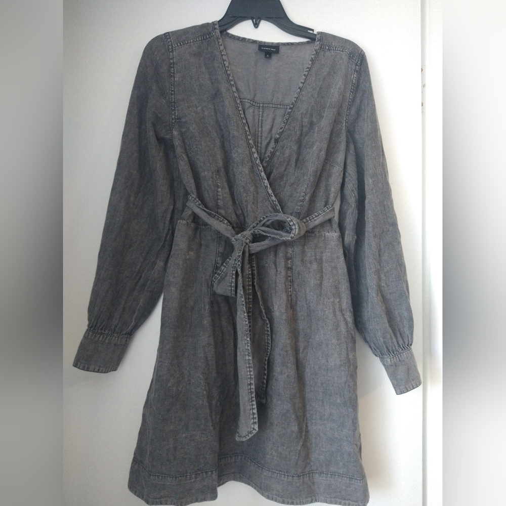 Who What Wear Charcoal Wrap Dress